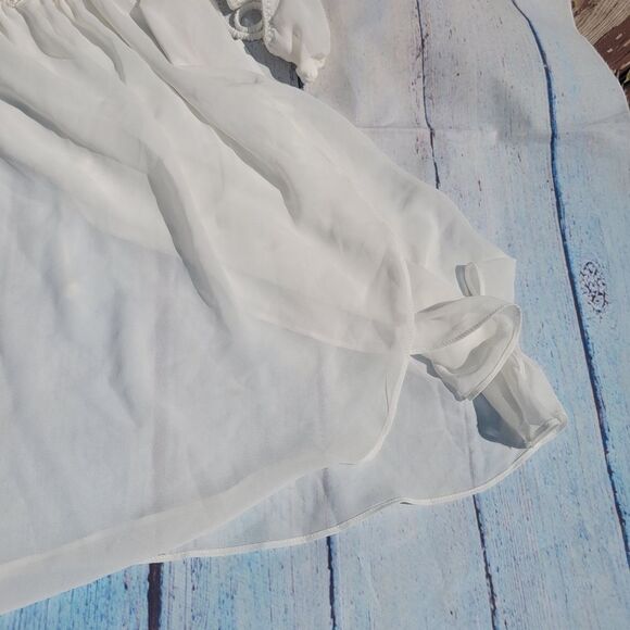 In Bloom by Jonquil Women's Ivory Lace Spaghetti Sleep Mini Dress Size Small - Picture 11 of 13